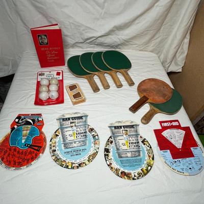 Lot of drinking items & table tennis