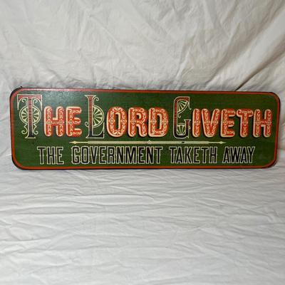 Sign for house.