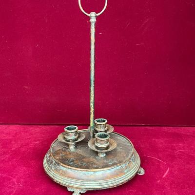 Lot# 048 Vintage Three Candlestick Footed Holder