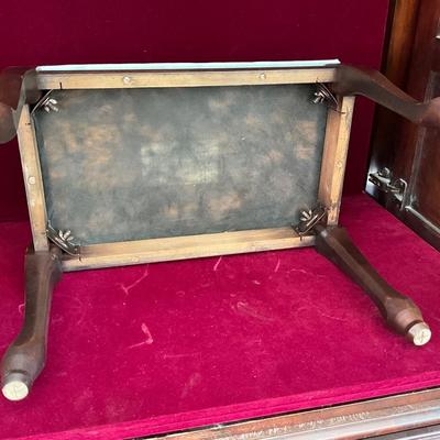 Lot# 030. Queen Anne Style Upholstered Stool