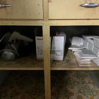Misc Tools, Tiles, Tile Cutter, and Electrical Wiring Components (basement)