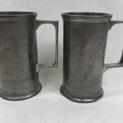 Vintage Pewter Mug Pair