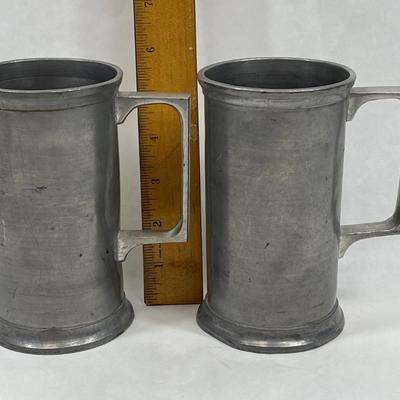 Vintage Pewter Mug Pair