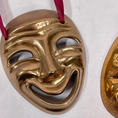 Heavy Brass Decor - wall hangings - Tragedy & Comedy Masks