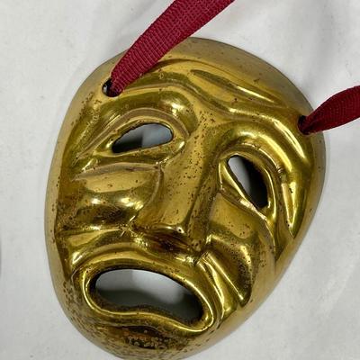 Heavy Brass Decor - wall hangings - Tragedy & Comedy Masks