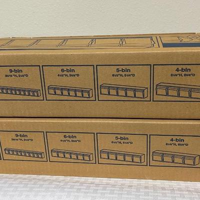 Lot of (2) NEW Tilt-Bin Transparent Tilt-Out Multi-Storage System 6 bins each Office Garage Workshop