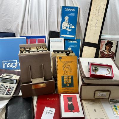 Vintage metal indexs and cards Telephone books