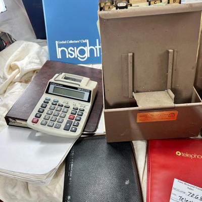 Vintage metal indexs and cards Telephone books