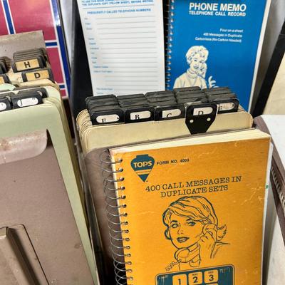 Vintage metal indexs and cards Telephone books