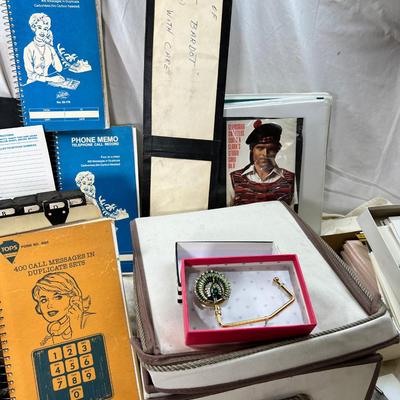 Vintage metal indexs and cards Telephone books