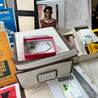 Vintage metal indexs and cards Telephone books