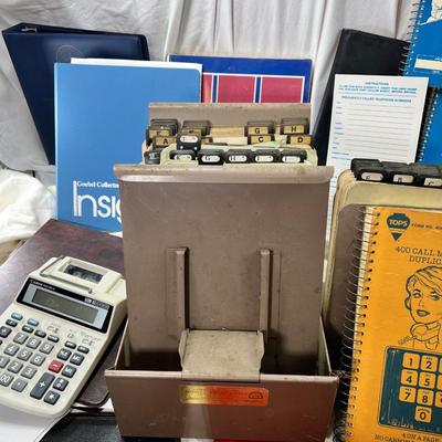 Vintage metal indexs and cards Telephone books