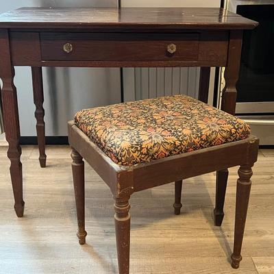 Antique Desk and Bench Seat