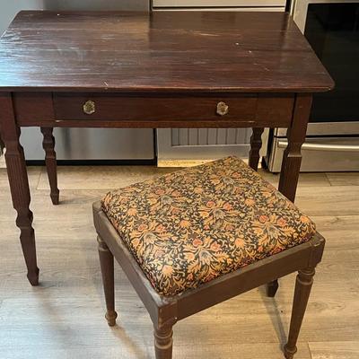 Antique Desk and Bench Seat