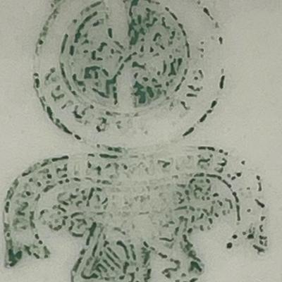 Vintage Belleek Heart Bowl with green maker mark