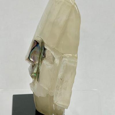 Vintage Mid Century Decor Mayan Aztec Mosaic Mask Mother of Pearl