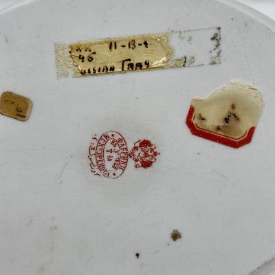 Imperial Russian Antique Porcelain Oval centerpiece Plate with metal handle carrier