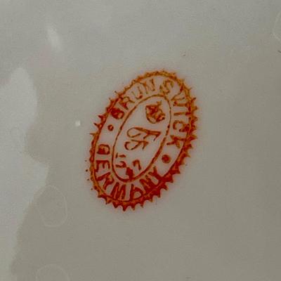 Antique Brunswick Germany Tray Platter Porcelain Embossed Floral Pattern