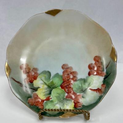 Hand-painted Silesia Porcelain Plate With Grapes