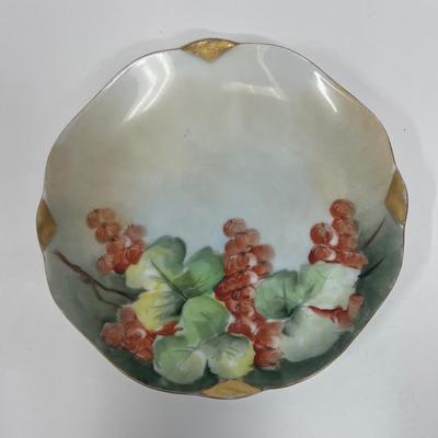 Hand-painted Silesia Porcelain Plate With Grapes