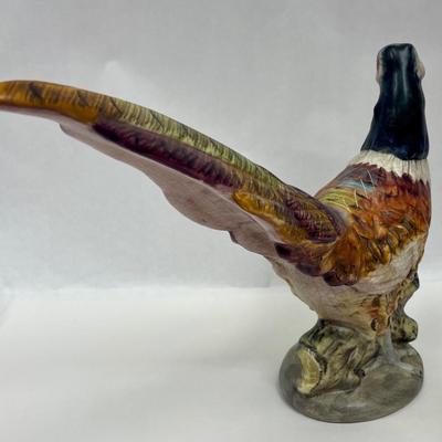 Large Colorful Porcelain Pheasant Figure