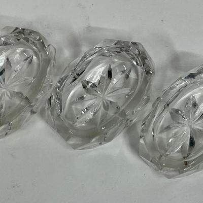 Lot of 3 vintage crystal oval salt bowls
