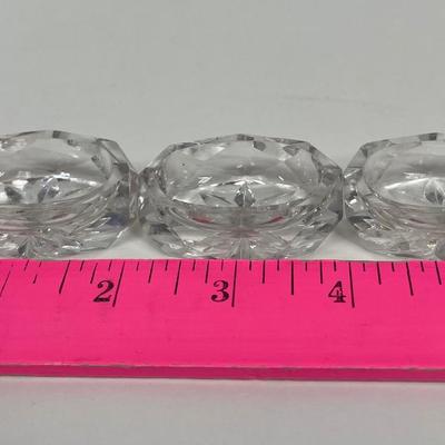 Lot of 3 vintage crystal oval salt bowls