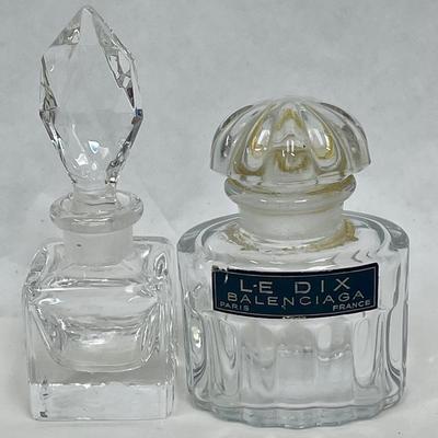 2 Vintage Perfume Bottles - Balenciaga Le Dix & other