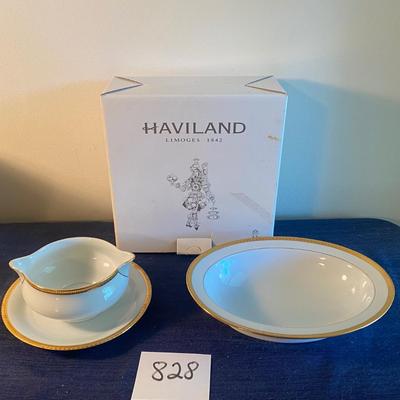 Haviland Limoges Gravy Boat and Serving Bowl
