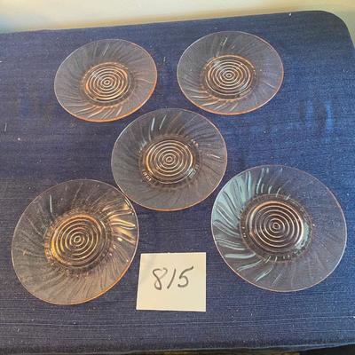 5 Vintage Pink Blush Depression Glass Plates