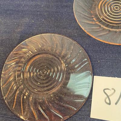 5 Vintage Pink Blush Depression Glass Plates
