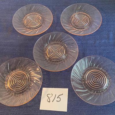 5 Vintage Pink Blush Depression Glass Plates