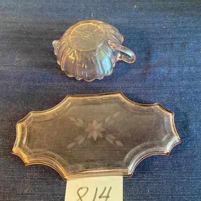 Pink Depression Glass Trivet Plate and More