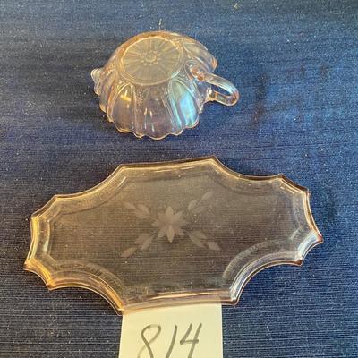 Pink Depression Glass Trivet Plate and More