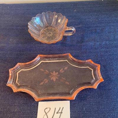 Pink Depression Glass Trivet Plate and More