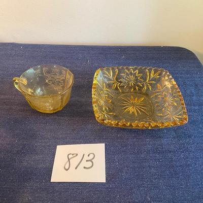 Vintage Hazel Atlas 6” Amber Dish and More