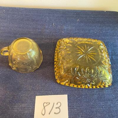 Vintage Hazel Atlas 6” Amber Dish and More