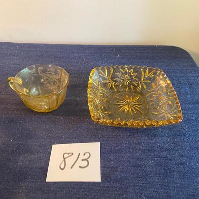 Vintage Hazel Atlas 6” Amber Dish and More