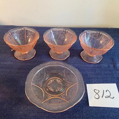 Pink Depression Glass Sherbet Cups and More