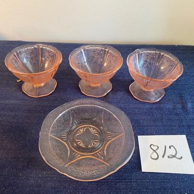 Pink Depression Glass Sherbet Cups and More