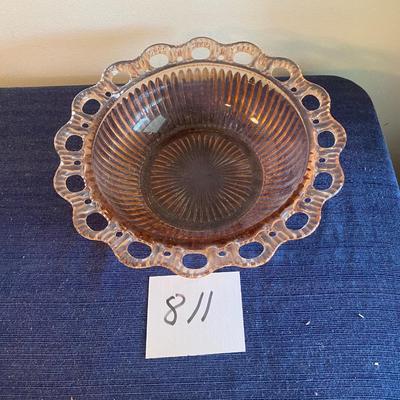 Vintage Pink Depression Glass Bowl