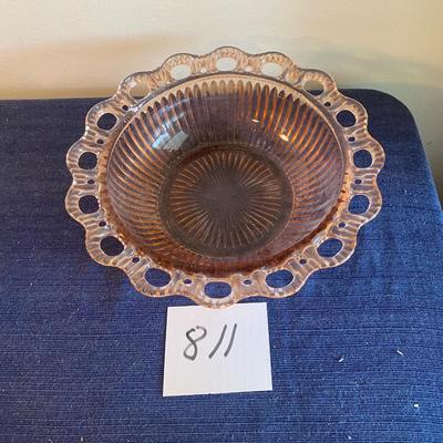 Vintage Pink Depression Glass Bowl
