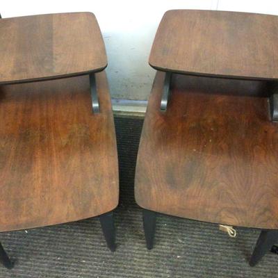 Pair MCM Wood End Tables