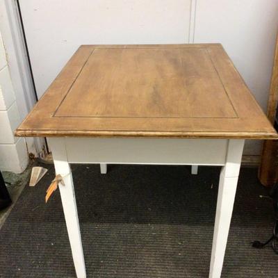 Wood Stained Top with White Painted Bottom Table