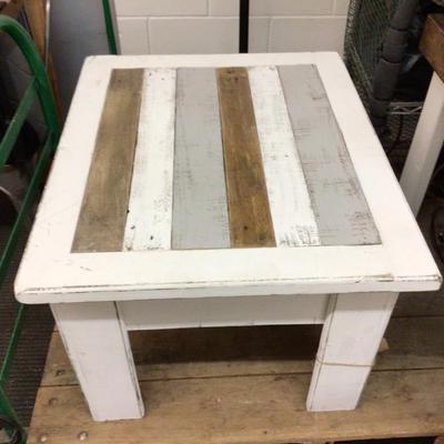 Wood Gray White Brown End Table or Coffee Table