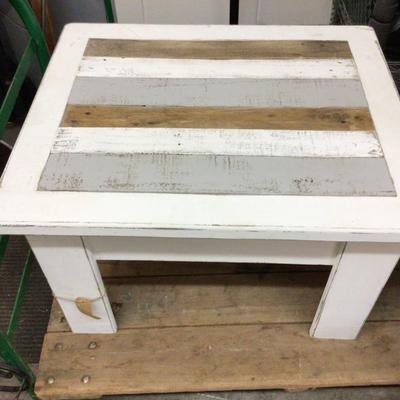 Wood Gray White Brown End Table or Coffee Table