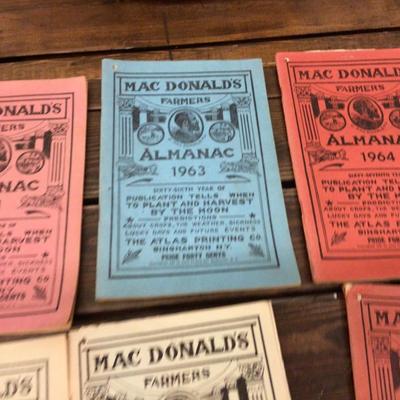 Mac Donald’s Farmers Almanacs Set of 8 1960’s