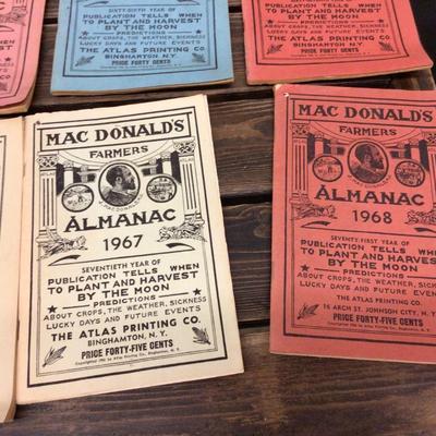Mac Donald’s Farmers Almanacs Set of 8 1960’s
