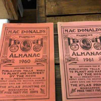 Mac Donald’s Farmers Almanacs Set of 8 1960’s