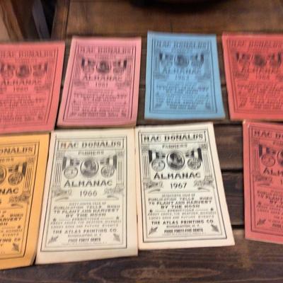 Mac Donald’s Farmers Almanacs Set of 8 1960’s